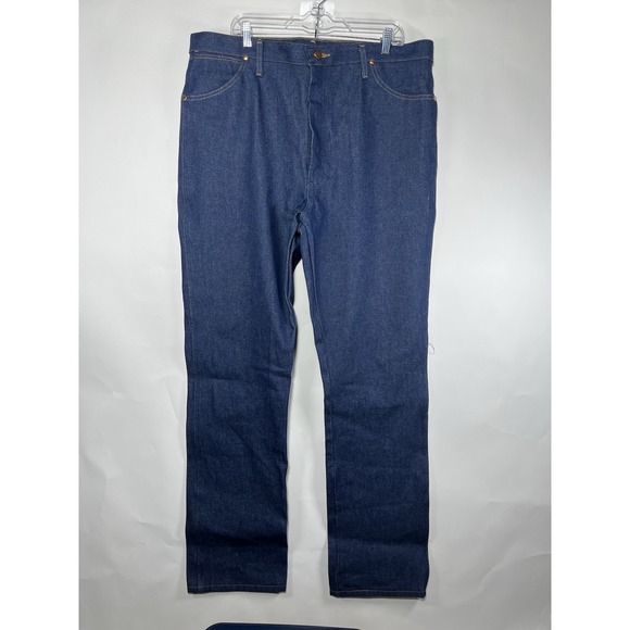 Vintage Wrangler Jeans Cowboy Cut Straight Leg Denim‎ 40 x 34 Dark Wash - Picture 1 of 12